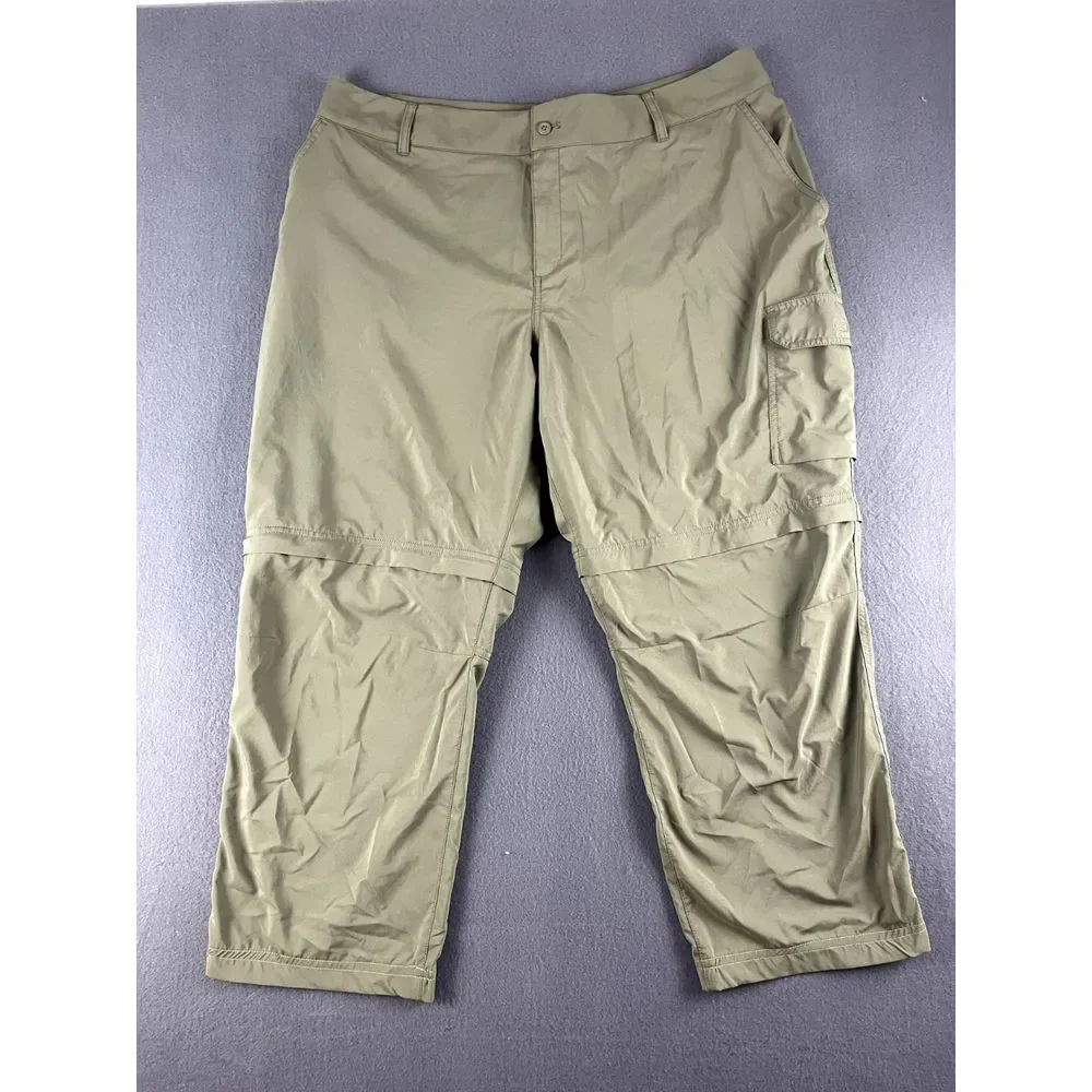 Columbia Pants Mens 42 Green Convertible Cargo Hiking Outdoor‎ Ripstop AW8944